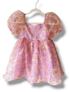 Pokemon Pikachu Floral Organza Puff Dress - Light Pink Size M(8) NWT